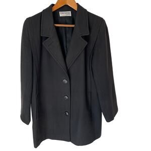 FORECASTER OF BOSTON Coat Womens 8 Black 100% Wool 90s Vintage